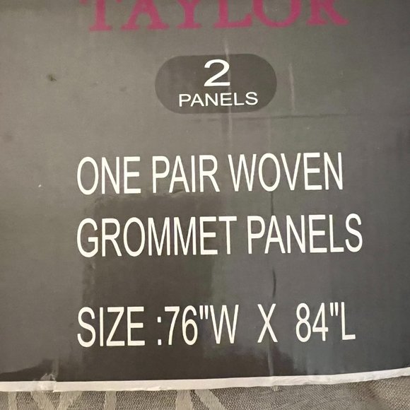 Set of 2 Taylor Gromet Curtain Panels 76"wide by 84"long New by United - Picture 4 of 7